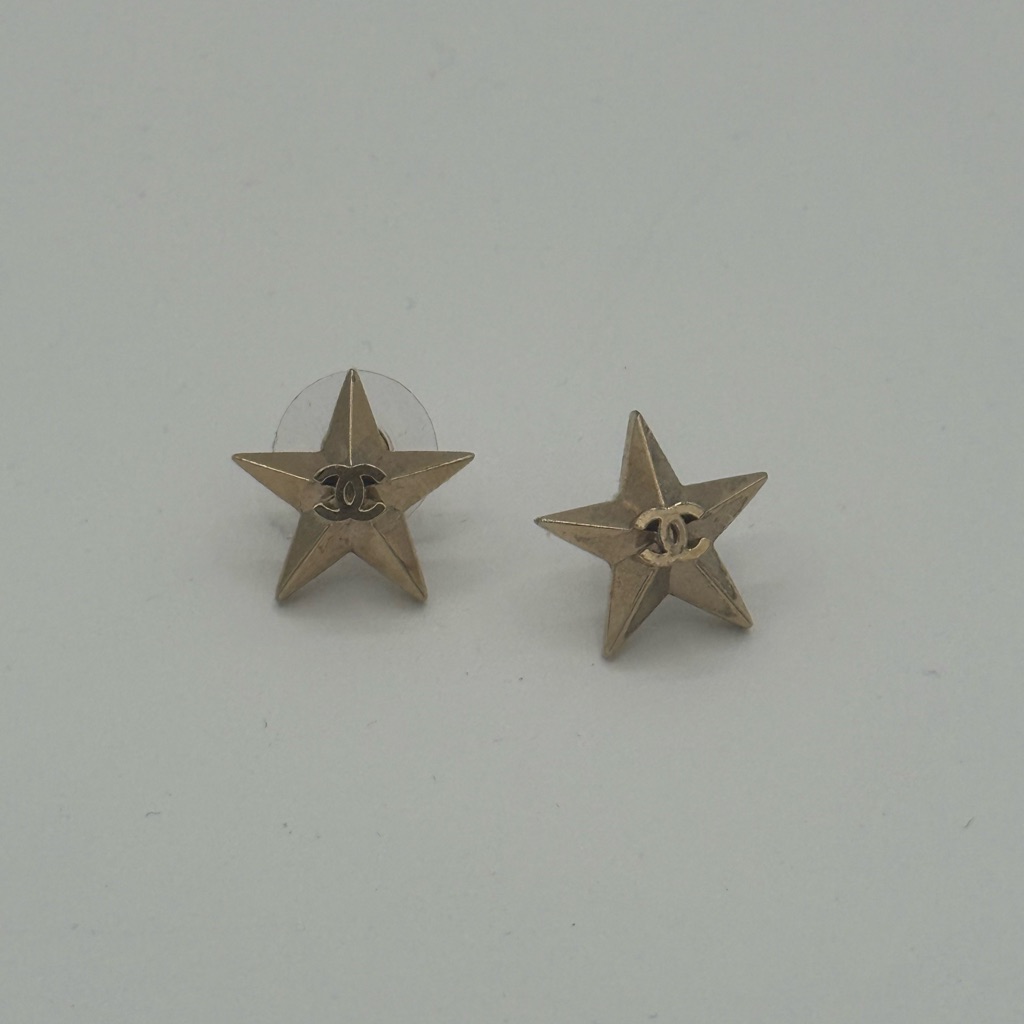 Chanel Gold Star Earrings